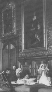 hertfordshire-hatfieldhouse_kingjamesdrawingroom Hatfield House, Herts - King James Drawing Room as a hospital ward in WWII