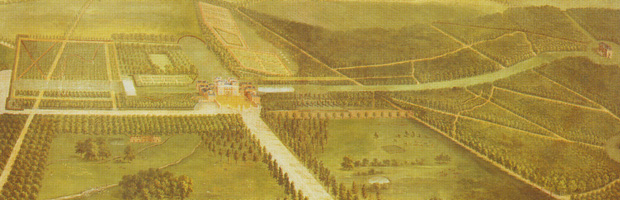 Detail of 'An Aerial View of Tottenham Park, Wiltshire' by Pieter Andreas Rysbrack (after 1737) - this picture hung for many years in the estate office.