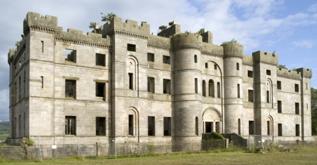 Dalquharran Castle, Ayrshire - built by Robert Adam c1785-1790, un-roofed 1967 (Image: RCAHMS)