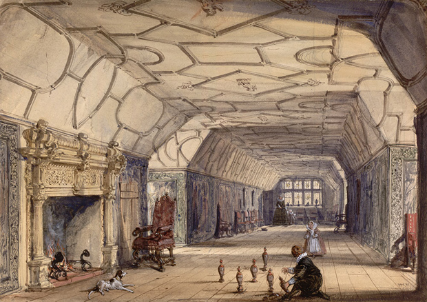 'The Gallery, Knole House, near Sevenoaks, Kent'. Joseph Nash. (Image © Victoria and Albert Museum, London - Museum no. 2996-1876)