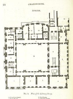 'Plan of the Library Story' from 'The Peak Guide; containing the topographical, statistical, and general history of Buxton, Chatsworth, Edensor, Castlteon [sic], Bakewell, Haddon, Matlock, and Cromford' by Stephen Glover of Derby [1830]